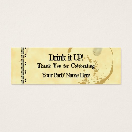 Custom Coffee Stain Typewriter Grunge Drink Ticket