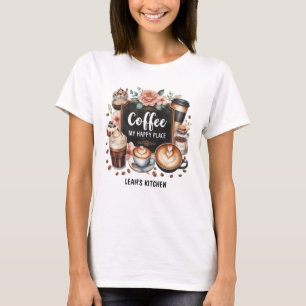 ☕Custom Coffeecore Kitchen Cafe Coffee Happy Place T-Shirt