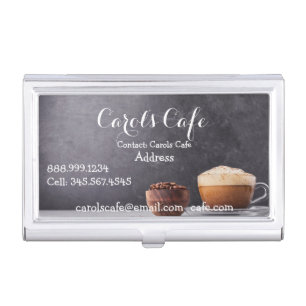 Custom Coffeehouse Cafe Coffee Shop Business Card Business Card Case