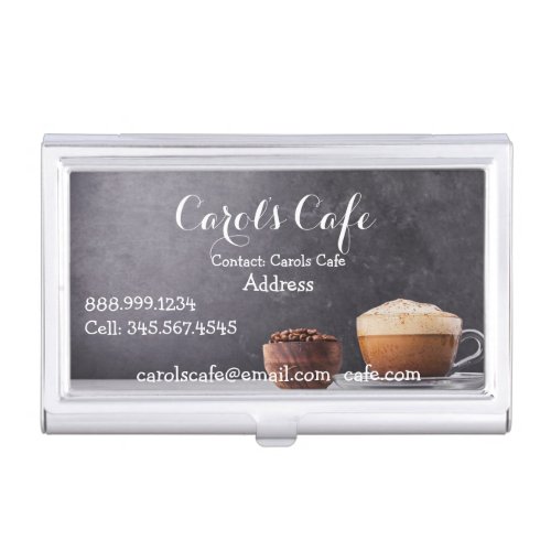 Custom Coffeehouse Cafe Coffee Shop Business Card Business Card Case