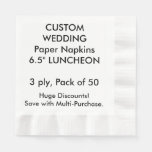 Custom Coined 6.5&quot; Luncheon Wedding Paper Napkins at Zazzle