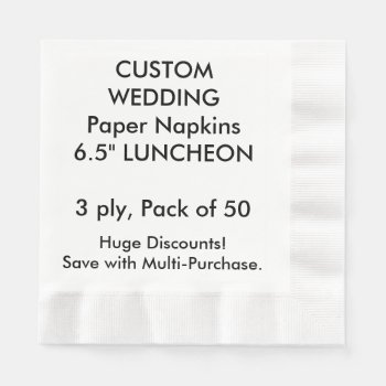 Custom Coined 6.5" Luncheon Wedding Paper Napkins by PersonaliseMyWedding at Zazzle