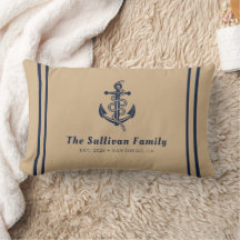 Custom Coir Nautical Tan Navy Welcome Aboard