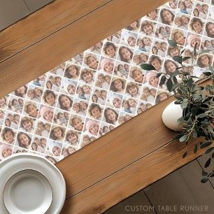 Custom Collage 12 Photo - All Over Pattern Short Table Runner