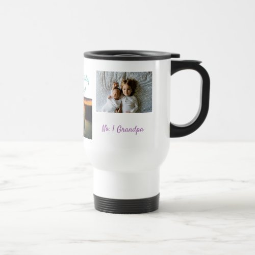 Custom Collage 3 Photo Personalized Grandma Travel Mug