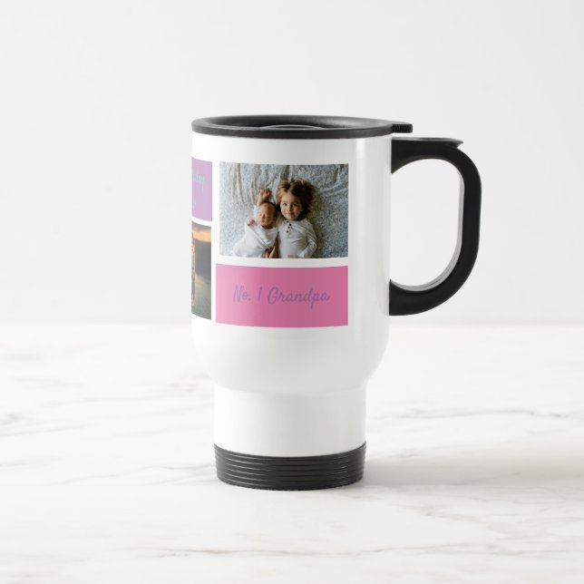 Custom Collage 3 Photo Personalized Grandpa Travel Mug (Right)