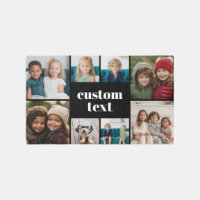 Custom Collage 8 Photo - black with white text