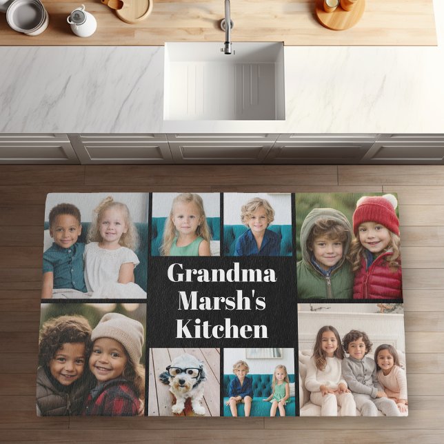Custom Collage 8 Photo - Grandma's Kitchen Rug (Great gift for Grandma! A kitchen rug with photos of all of the grandkids!)