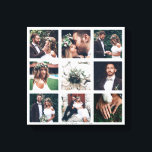 Custom Collage 9 Wedding Photo Square Canvas Print<br><div class="desc">Create your own canvas print wall art with your own wedding,  anniversary,  engagement,  birthday and special event photos.</div>