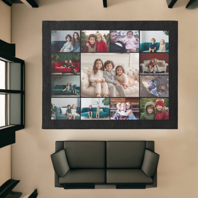 Custom Collage - Center Photo - 13 Photo - black Rug (Insitu (Indoor 1))