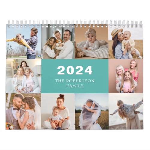 Custom Collage Modern Family Photo 2024 Calendar