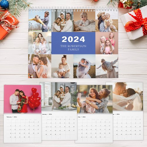 Custom Collage Modern Family Photo 2024 Calendar