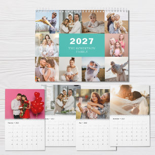 Custom Collage Modern Family Photo 2027 Calendar