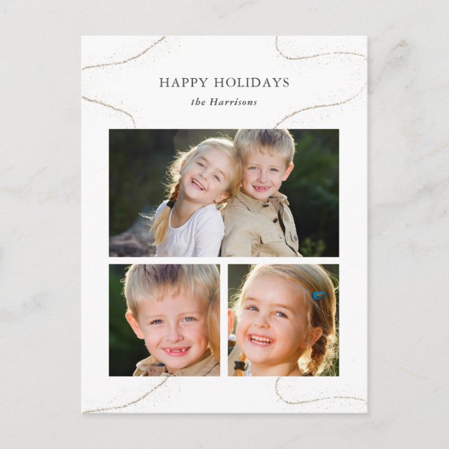 Custom Collage Unique Christmas Photo Holiday Postcard (Front)