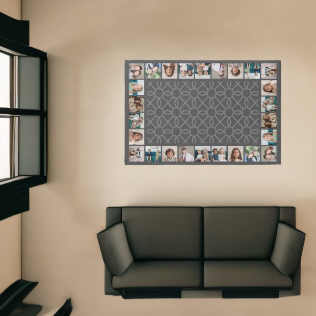 Custom Collage with Center Pattern 13 Photo - grey Rug (Insitu (Indoor 1))