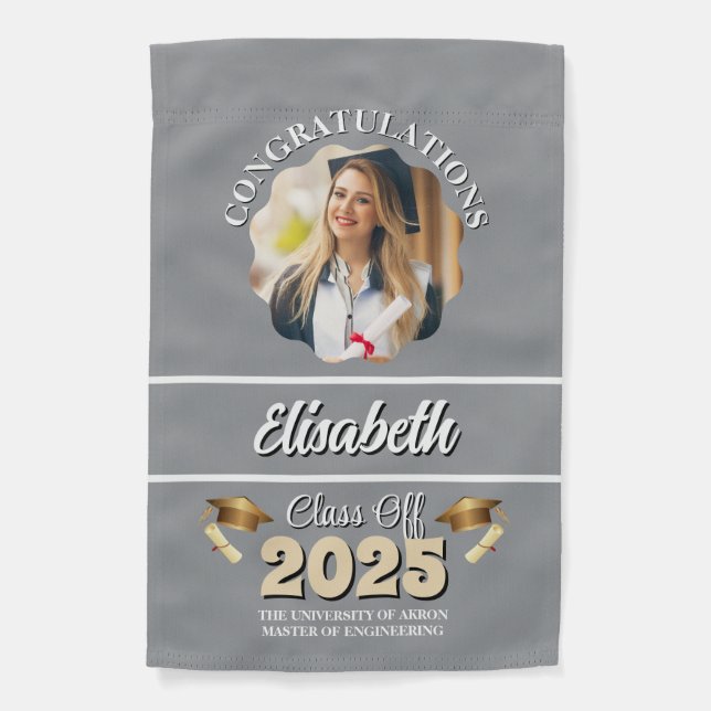 Custom College Grad Flag 2025 - Personalized Photo (Front)