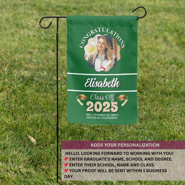 Custom College Grad Flag - Class of 2025 | 12x18 (Custom College Grad Flag - Class of 2025 | 12x18 Weatherproof Garden Flag)