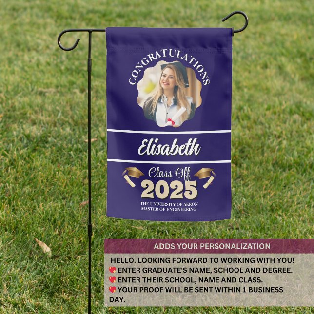 Custom College Grad Flag - Class of 2025 | 12x18 (Custom College Grad Flag - Class of 2025 | 12x18 Weatherproof Garden Flag)