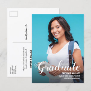 Custom College Graduate with Photo Announcement Postcard