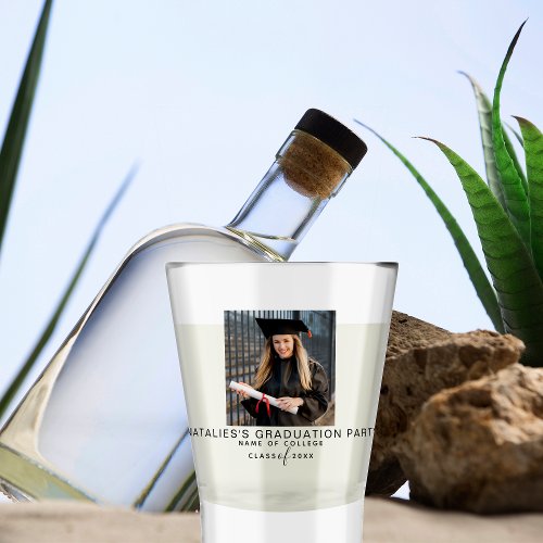 Custom College Graduation Party Favors For Guests Shot Glass