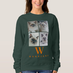 Custom College Pet Photo Monogram   Animal Lovers Sweatshirt