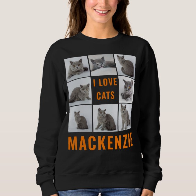 Custom College Photos and Name Personalized Womens Sweatshirt (Front)