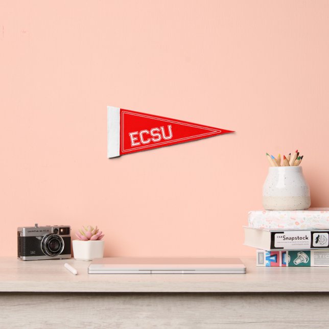 Custom College Red Pennant Flag (Insitu 2)