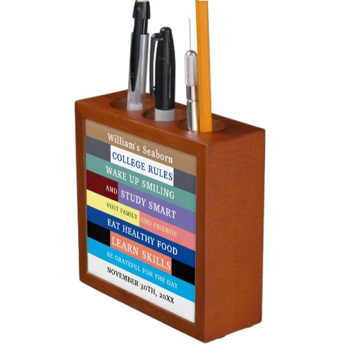 Custom College Rules Funny Blanket For Graduates  Desk Organizer