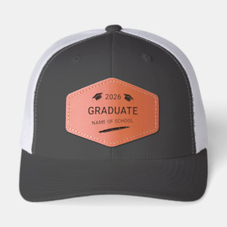 Custom College School Graduation 2026 Leather Patch Hat