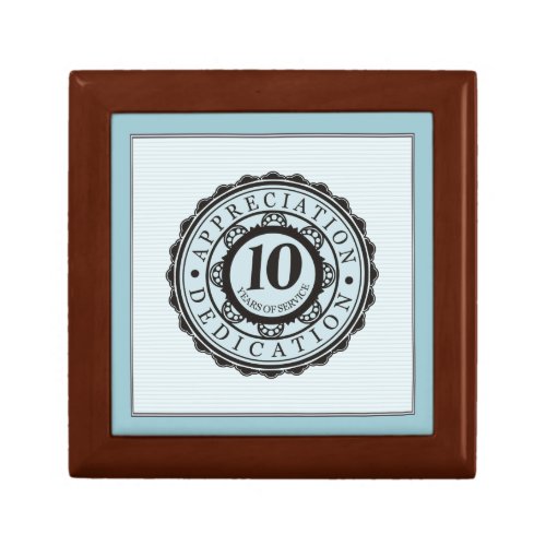 Custom color 10 year employment service award jewelry box