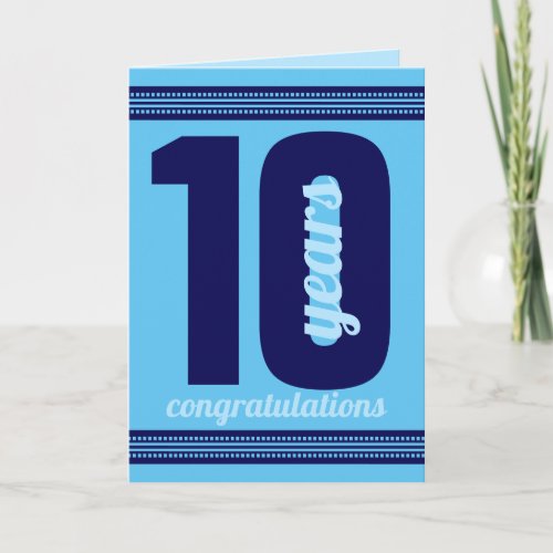 Custom color 10 years employee anniversary card