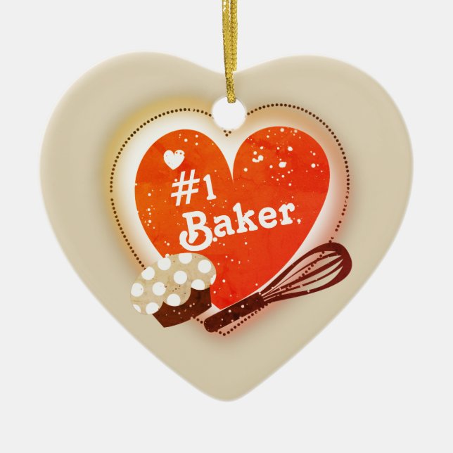 Custom color #1 Baker Christmas tree ornament (Front)