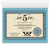 Custom color 5 year employment service award (Inside Horizontal (Bottom))