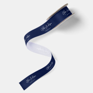 Custom Color Add Brand Name Script Minimalist Satin Ribbon