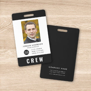 Custom Color Add Logo Photo CREW Pass Badge