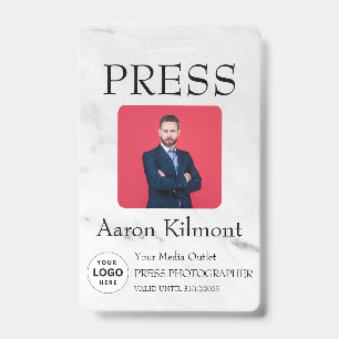 Custom Color Add Logo Photo Photographer Press Bad Badge