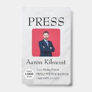 Custom Color Add Logo Photo Photographer Press Bad Badge