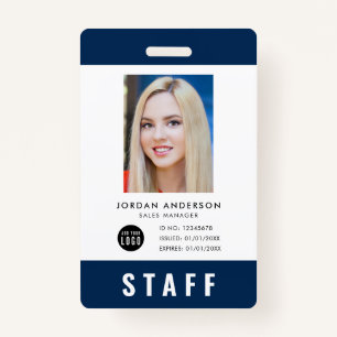 Custom Color Add Logo Photo STAFF Pass Badge