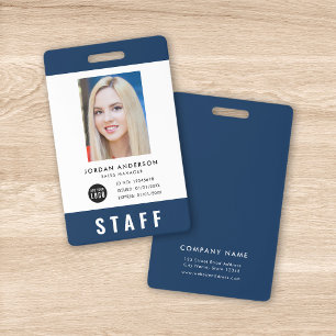 Custom Color Add Logo Photo STAFF Pass Badge
