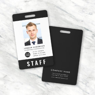 Custom Color Add Logo Photo STAFF PASS Badge