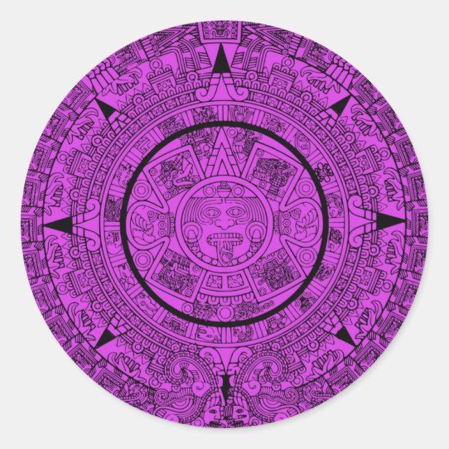 Custom Color Ancient Mayan Calendar Mexico Sticker (Front)
