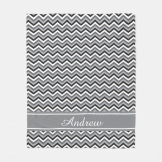 Custom Color and Name Four Shade Chevron Pattern Fleece Blanket