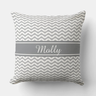 Custom Color and Name Ripple Pattern Throw Pillow