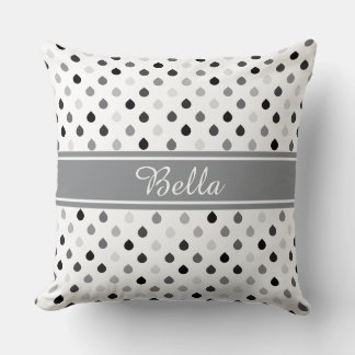 Custom Color and Name Teardrop Pattern Throw Pillow