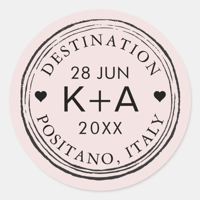 Custom Color and Text Airmail Stamp on a Sticker (Front)