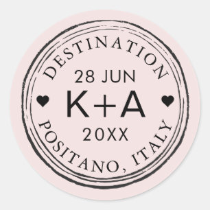 Custom Color and Text Airmail Stamp on a Sticker