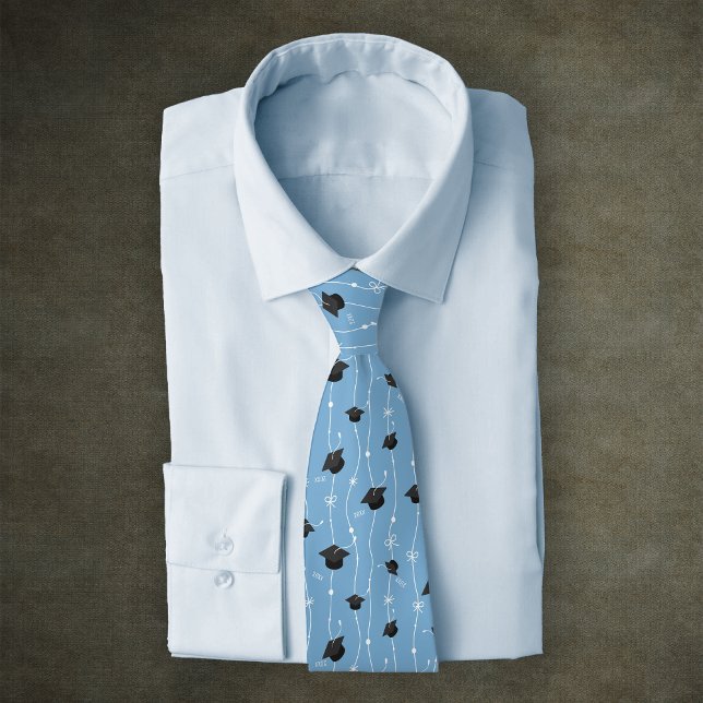 Custom Color and Year Graduation Caps and Ribbon Neck Tie (Creator Uploaded)