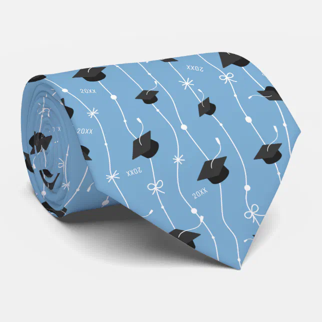 Graduationtie Custom Color and Year Graduation Caps and Ribbon Neck Tie | Zazzle