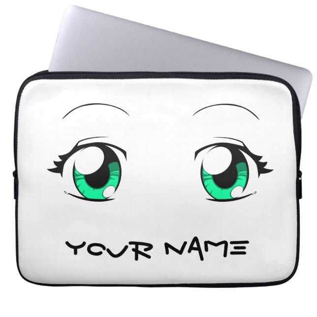 Custom Color Anime Girl Eyes Laptop Sleeve (Front)