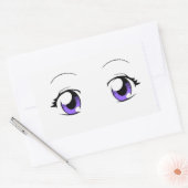 Custom Color Anime Girl Eyes Rectangular Sticker (Envelope)